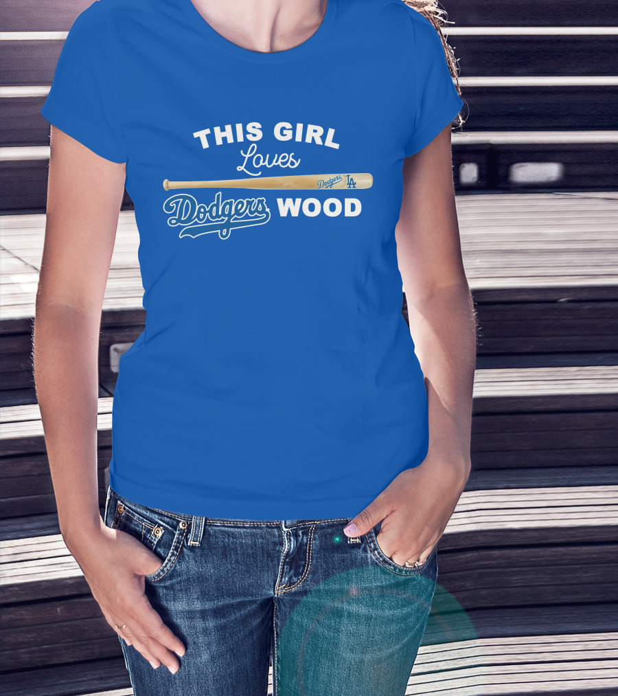 This Girl Loves Dodgers Wood T-Shirt