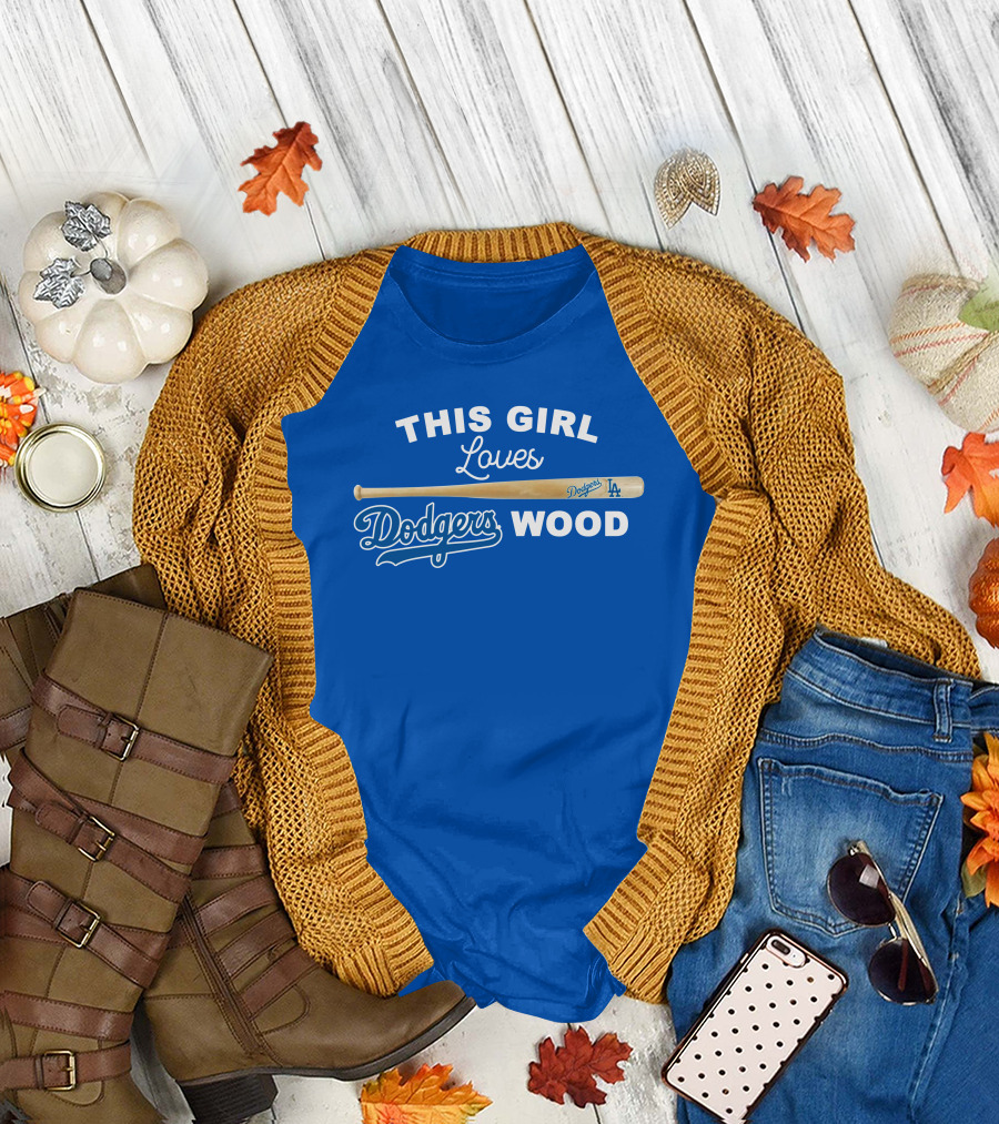 This Girl Loves Dodgers Wood T-Shirt