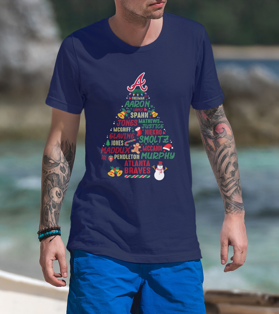 Atlanta Braves Christmas Tree T-Shirt
