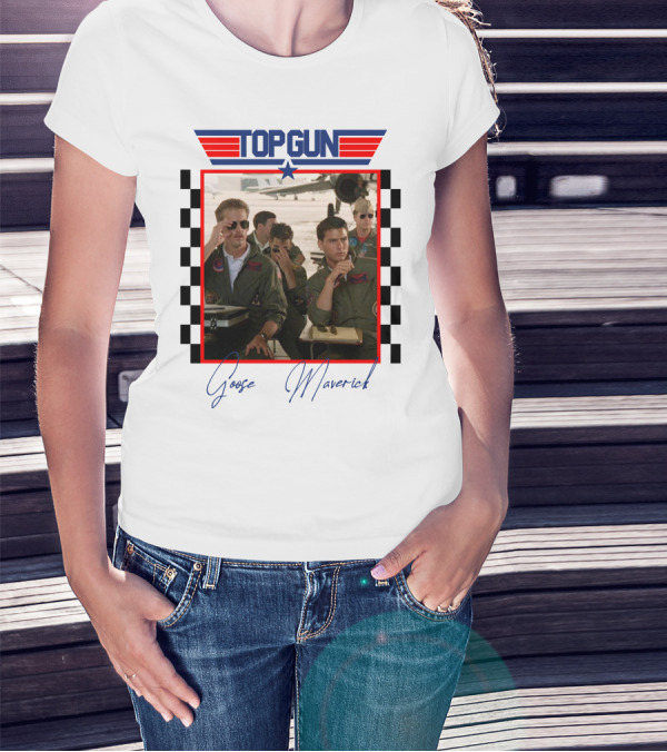 Top Gun Goose Maverick Classic Aviation Icons In Signature Flight Gear T-Shirt