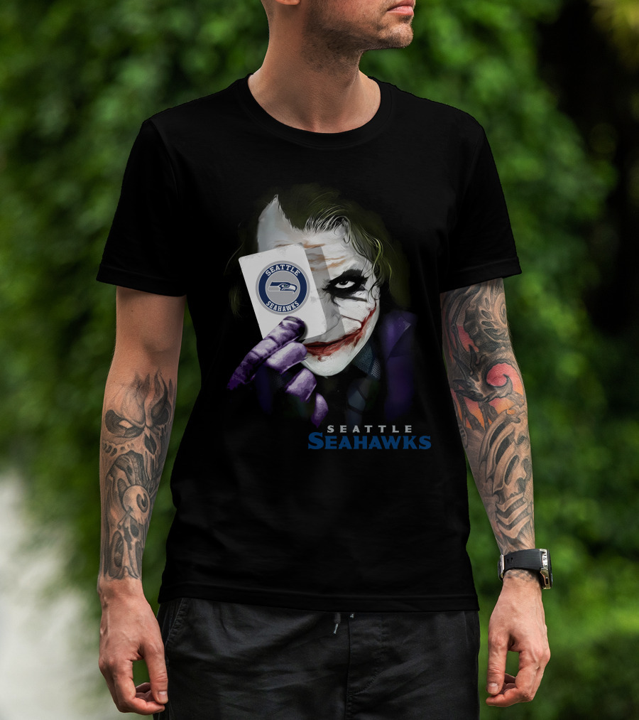 Seattle Seahawks Joker Playing Card T-Shirt
