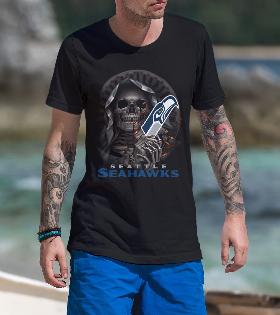 Seattle Seahawks Grim Reaper Holding T-Shirt