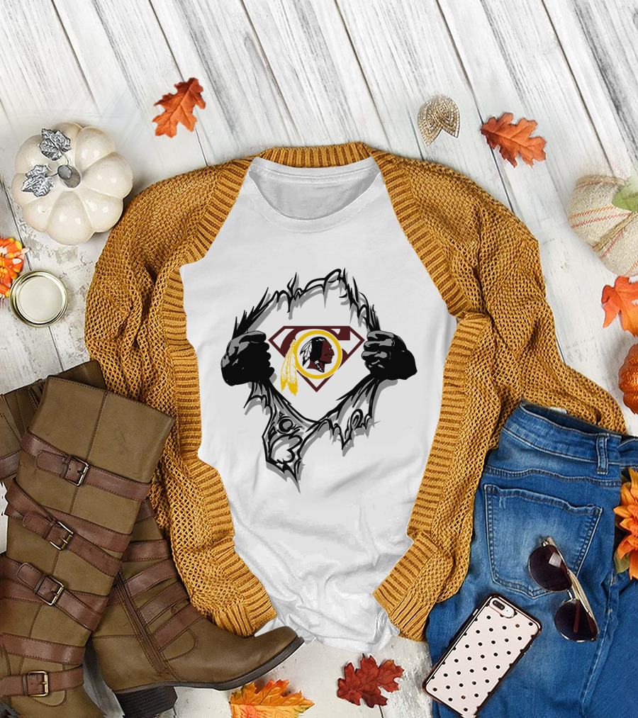 Redskins 01 Superman Logo Fan Crossover T-Shirt