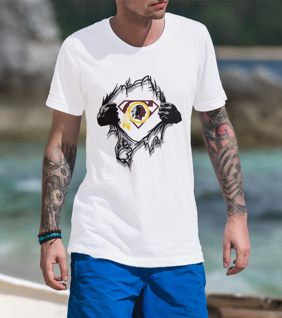 Redskins 01 Superman Logo Fan Crossover T-Shirt