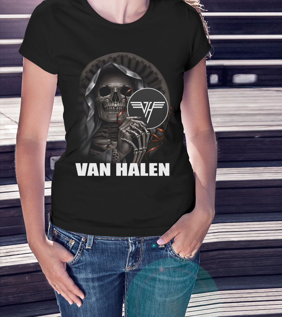 Van Halen Skull Skeleton Grim Reaper Vh T-Shirt