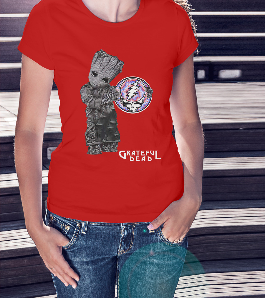 Grateful Dead 07 With Stylized Tree Character And Lightning Skull T-Shirt