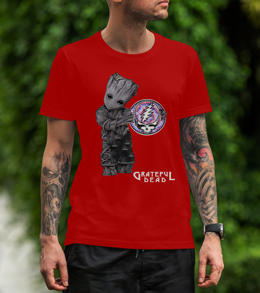 Grateful Dead 07 With Stylized Tree Character And Lightning Skull T-Shirt