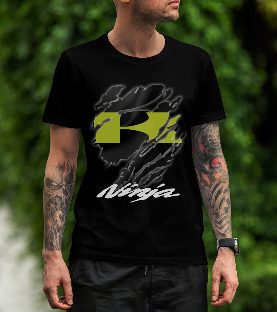 Ripped R Icon With Stylized Ninja T-Shirt