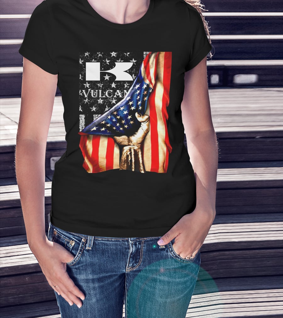Vulcan Hand Gripping American Flag With Stars And Stripes T-Shirt