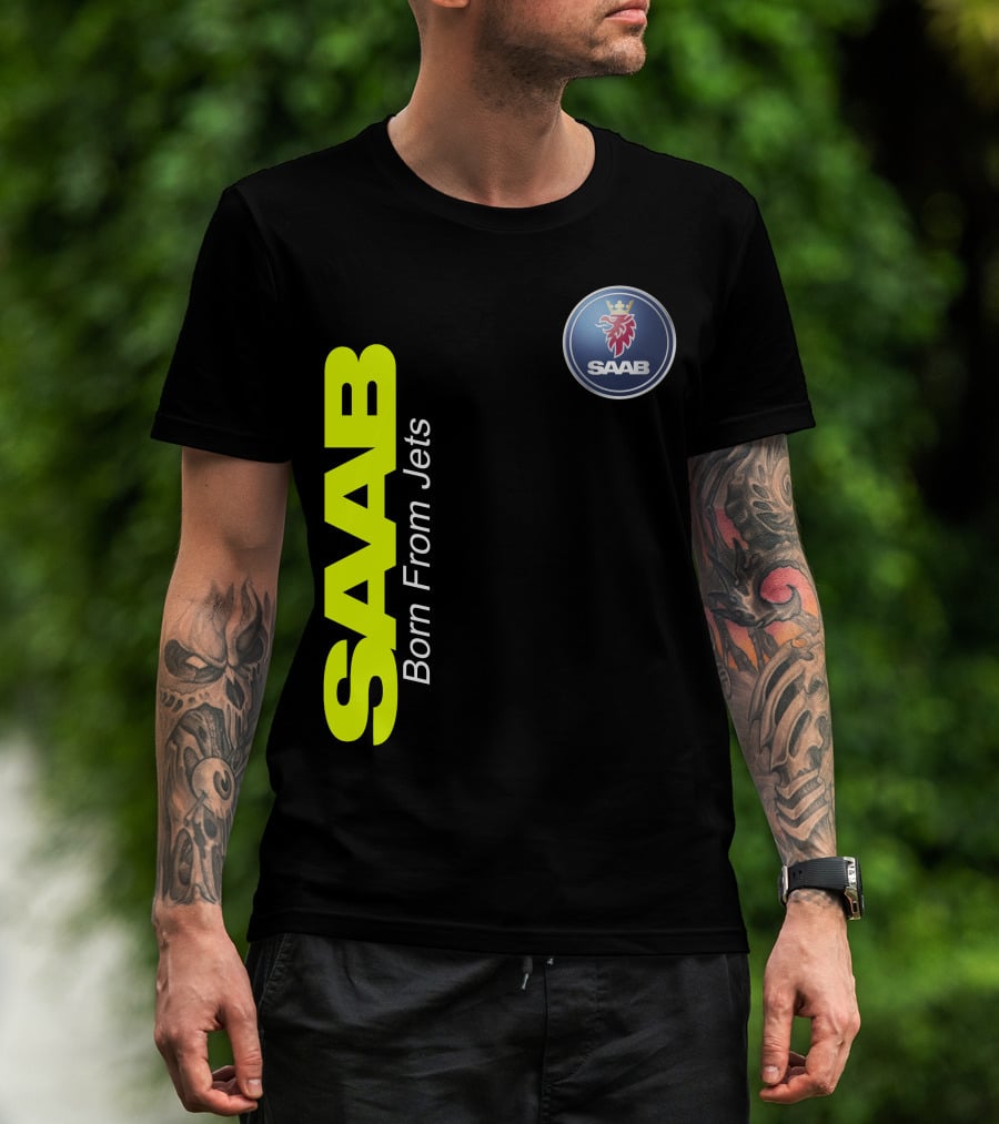 Saab Born From Jets Logo T-Shirt