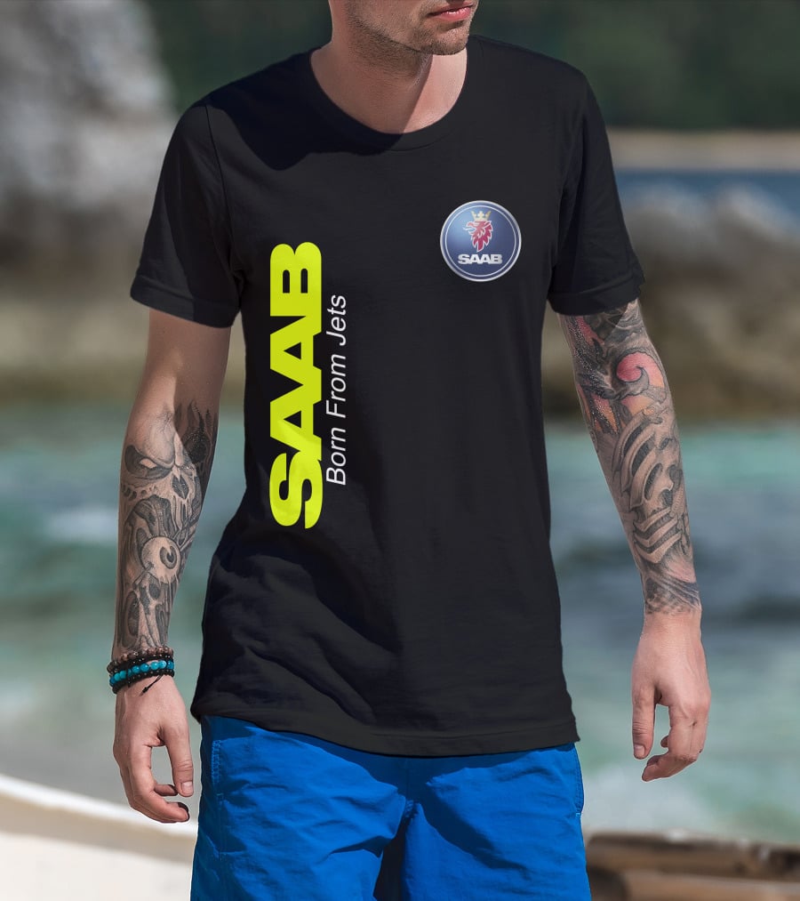 Saab Born From Jets Logo T-Shirt