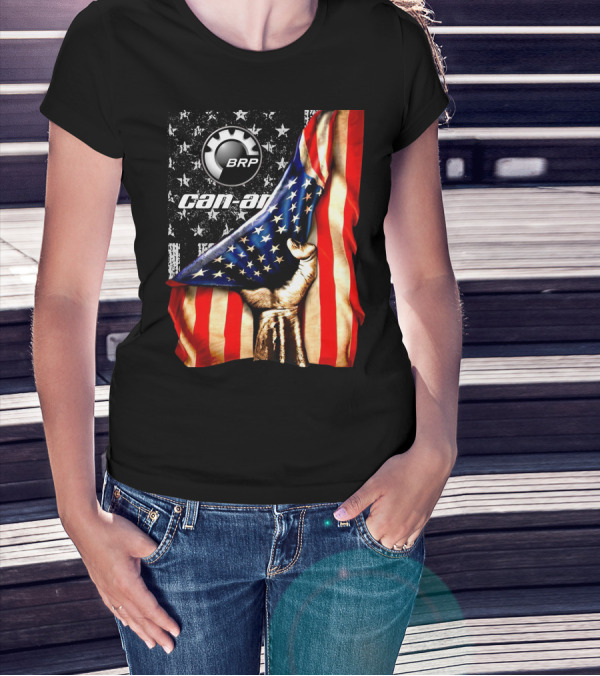BRP Can-Am American Flag Stars And Stripes Fist T-Shirt