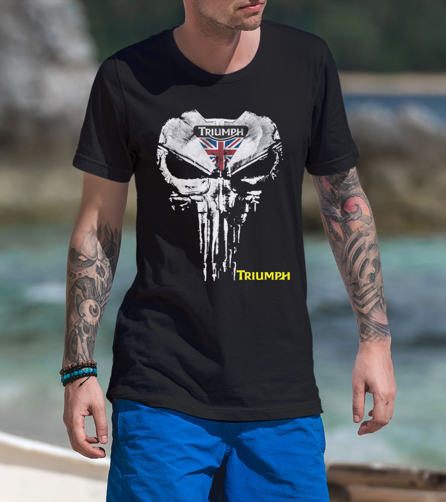 Triumph Uk Union Jack Skull T-Shirt
