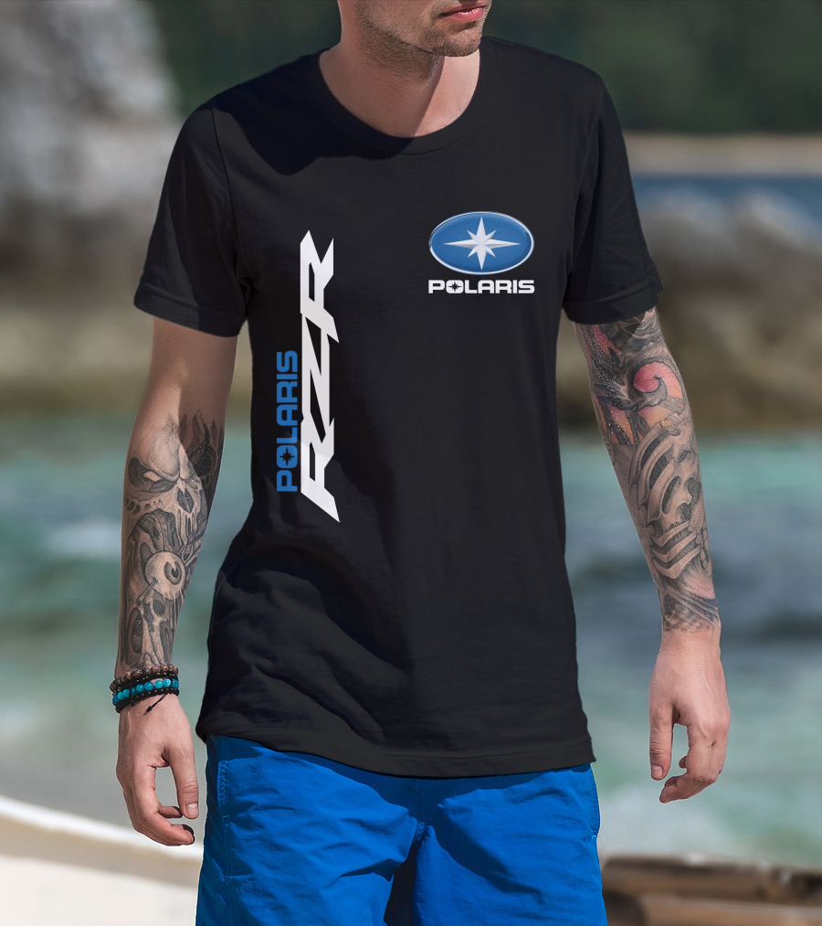 Polaris Rzr Logo Blue And White T-Shirt