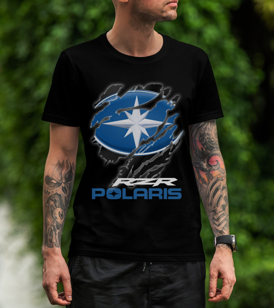 Rzr Polaris Star Logo 10 Blue Claw Marks T-Shirt