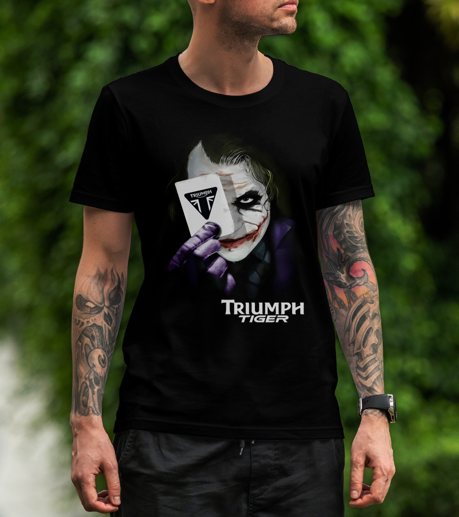 Triumph Tiger Joker Playing Card T-Shirt