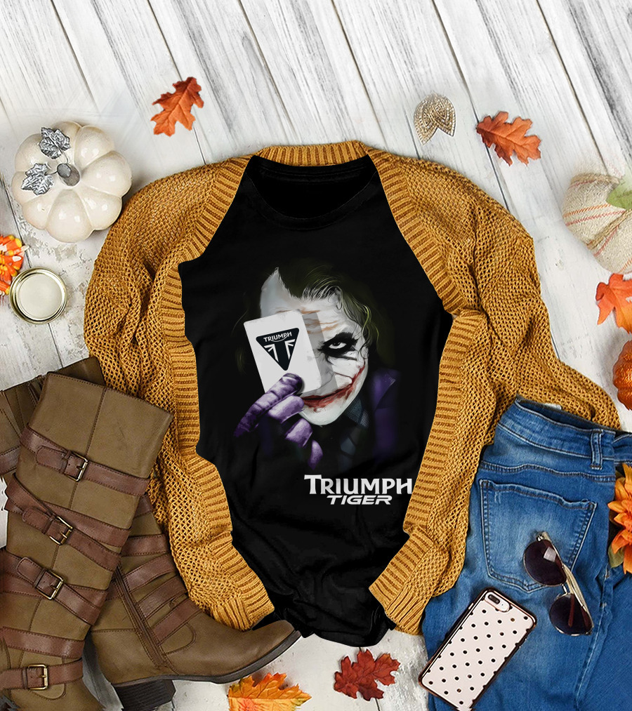 Triumph Tiger Joker Playing Card T-Shirt