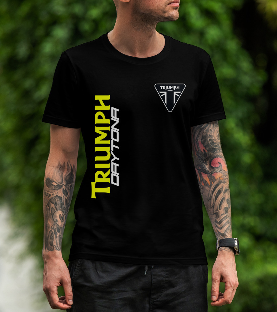 Triumph Daytona 01 Vertical Logo And Badge T-Shirt