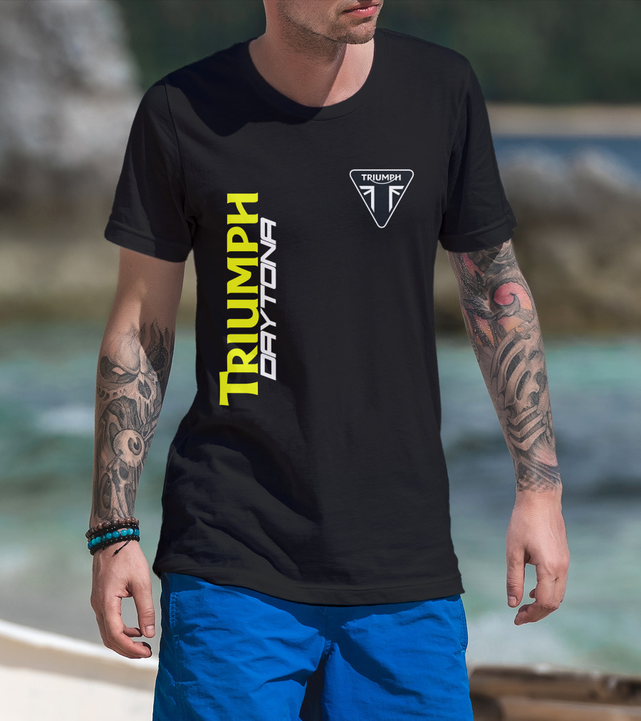 Triumph Daytona 01 Vertical Logo And Badge T-Shirt