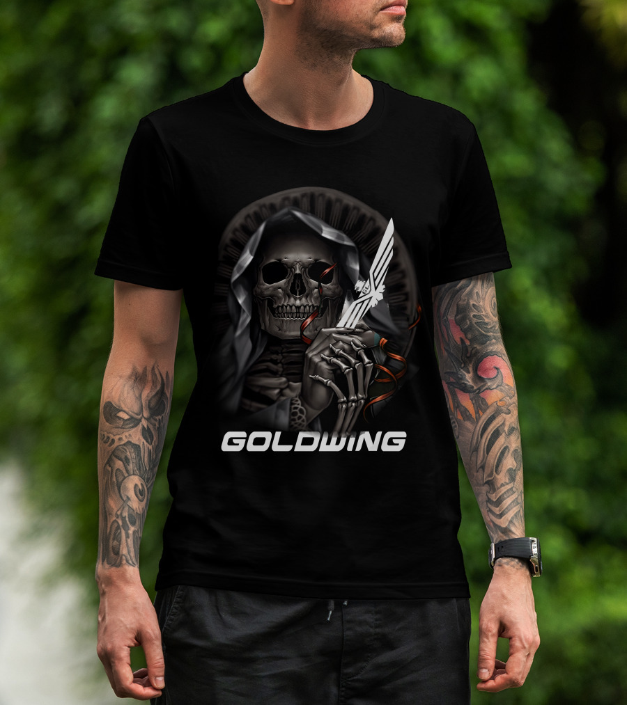 Goldwing Grim Reaper With Winged Knife T-Shirt