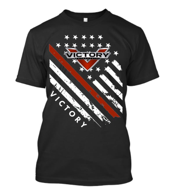 Victory Motorcycles American Flag V Badge Stars Stripes T-Shirt