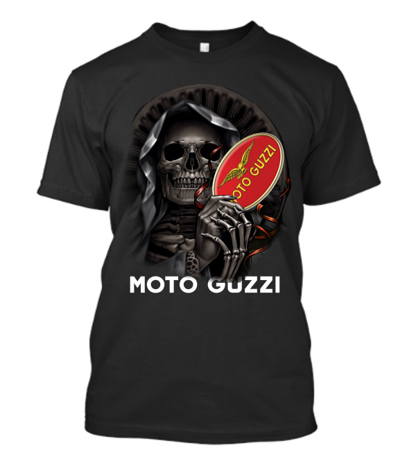 Moto Guzzi Skeleton Holding Red T-Shirt
