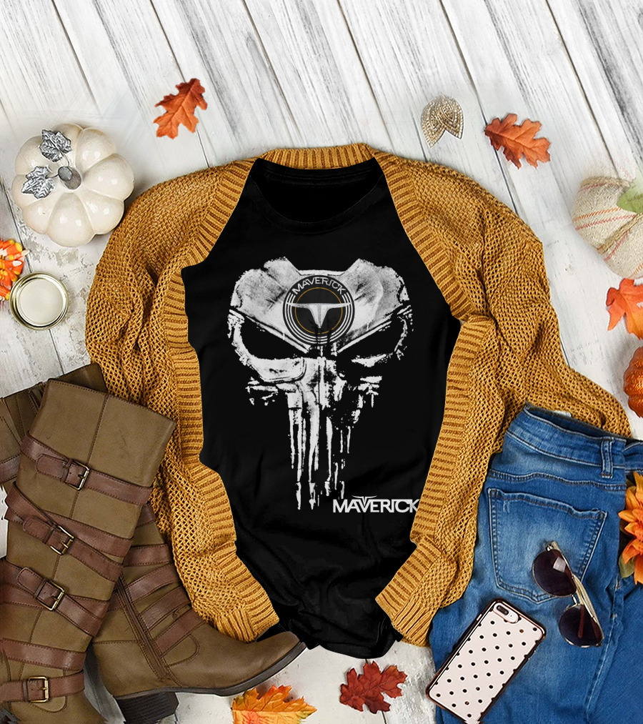 Maverick Styled Punisher Skull With Maverick T-Shirt