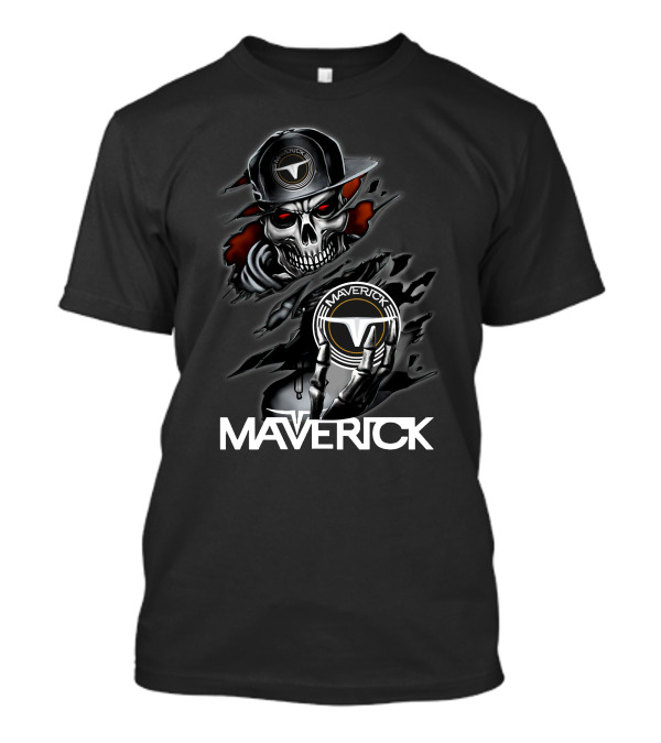 Maverick Skull Holding Symbol With Cap T-Shirt