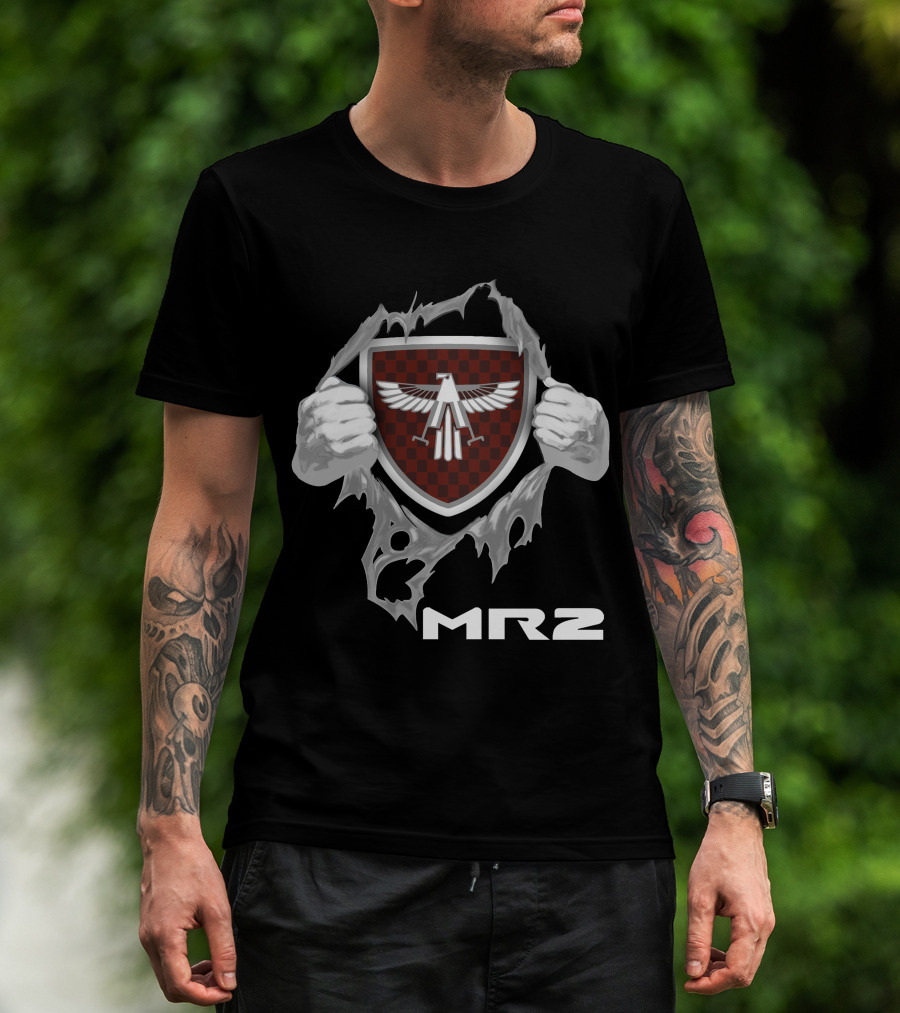 Mr2 Red Checkered Shield With Winged Eagle T-Shirt