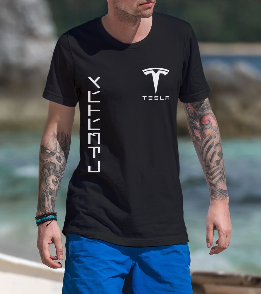 Tesla Cyb10 Futuristic Typography T-Shirt