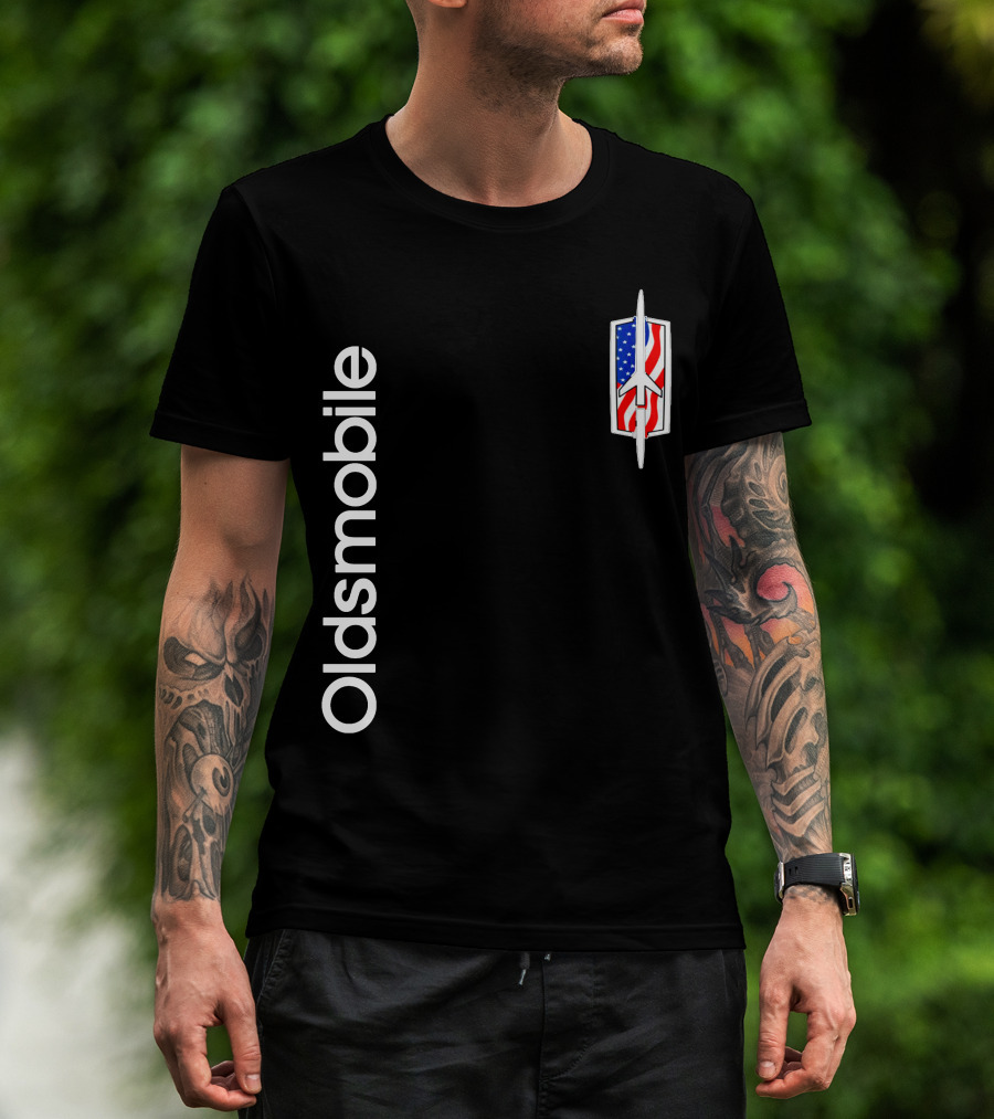 Oldsmobile Classic Logo With American Rocket Symbol T-Shirt