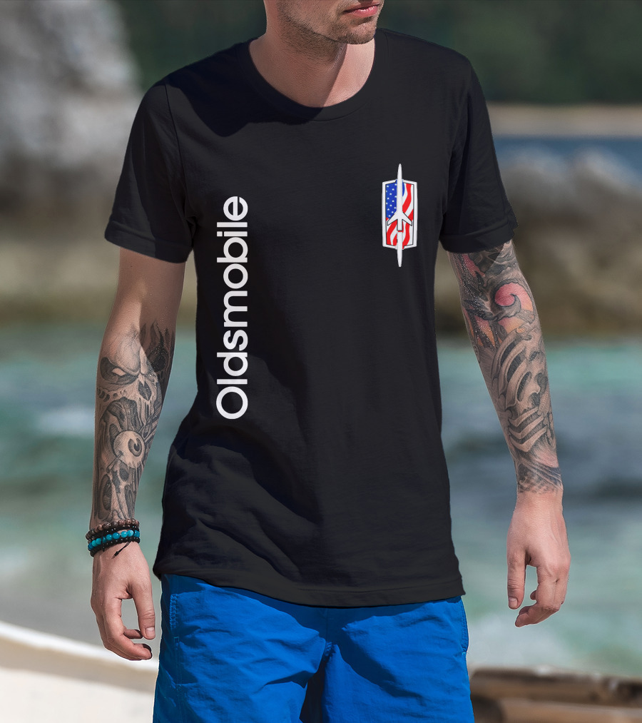 Oldsmobile Classic Logo With American Rocket Symbol T-Shirt