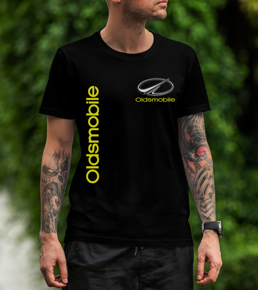 Oldsmobile Vertical Yellow Text And Classic T-Shirt
