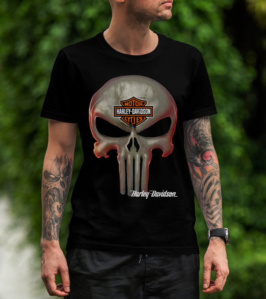 Harley Davidson Motor Cycles Skull T-Shirt