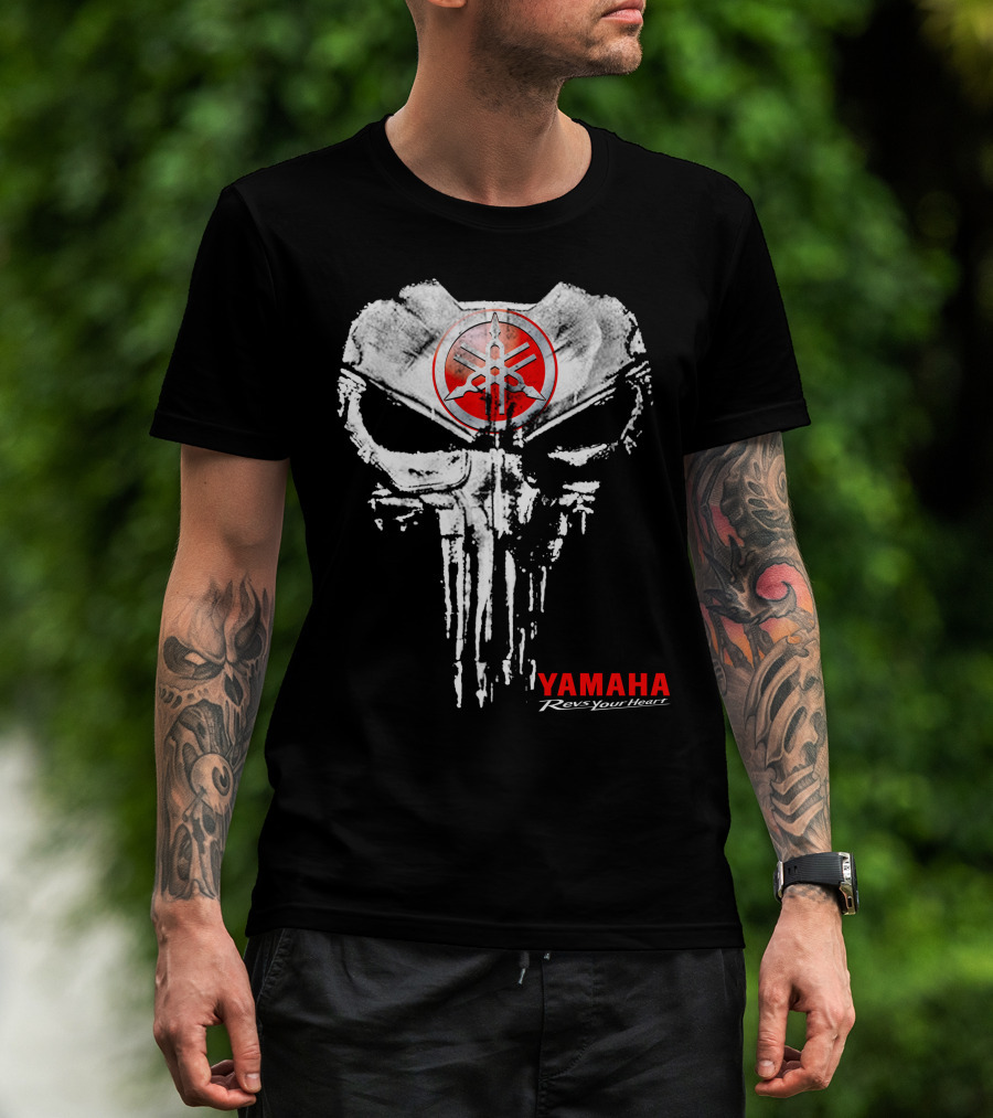 Yamaha Revs Your Heart Skull T-Shirt
