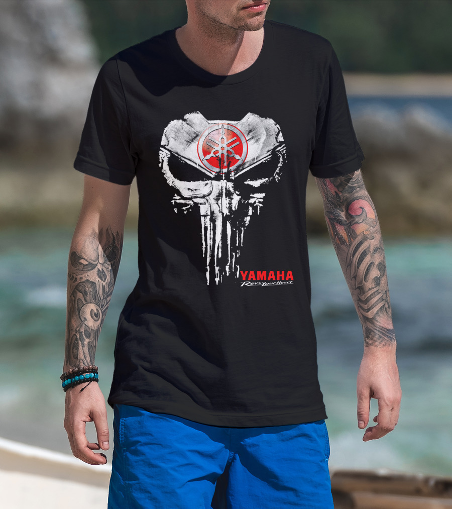 Yamaha Revs Your Heart Skull T-Shirt