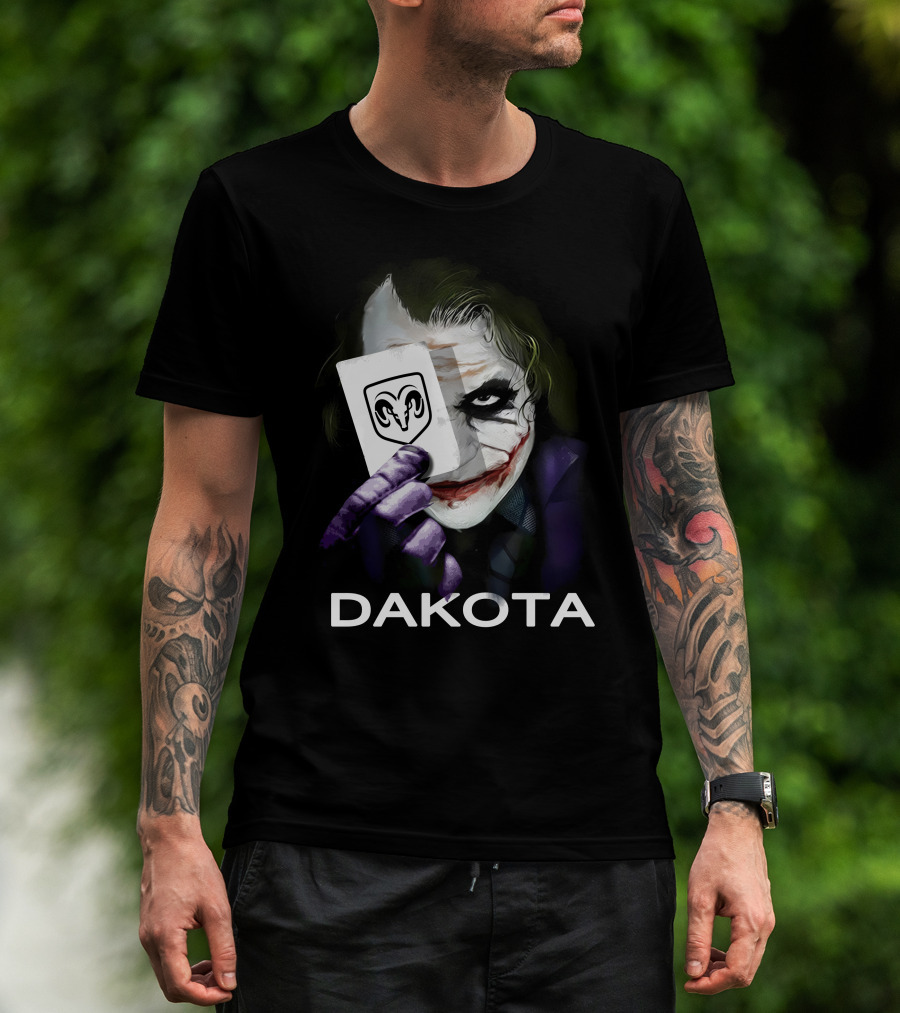 Joker Holding Ram Card Dakota T-Shirt