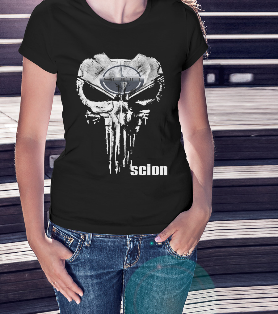 Scion Logo With Punisher Skull T-Shirt