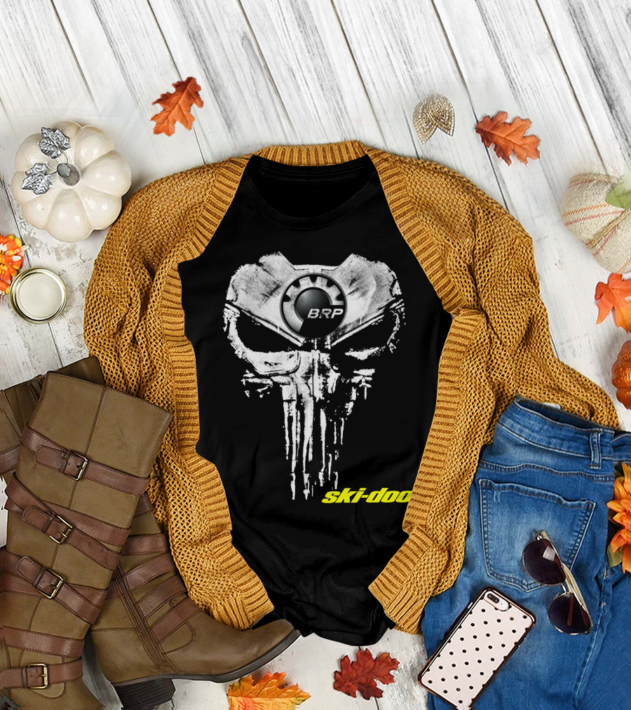 Brp Skull Logo Skidoo Punisher Style T-Shirt