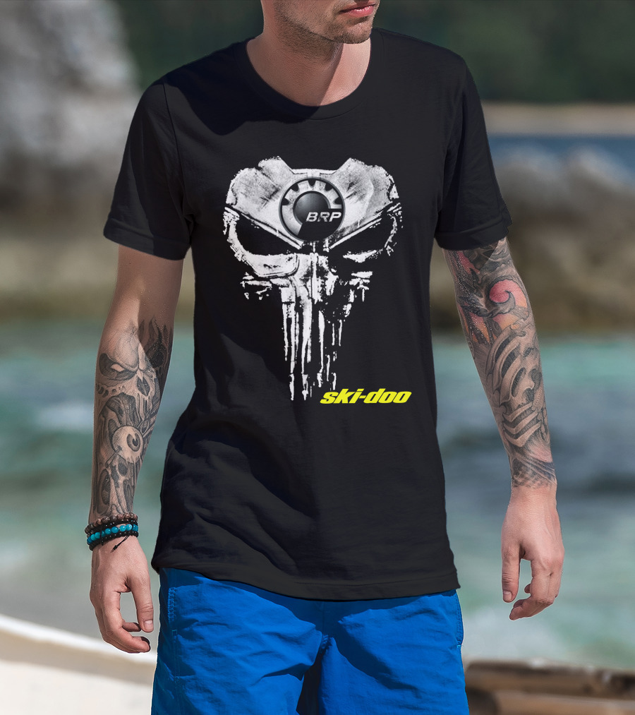 Brp Skull Logo Skidoo Punisher Style T-Shirt