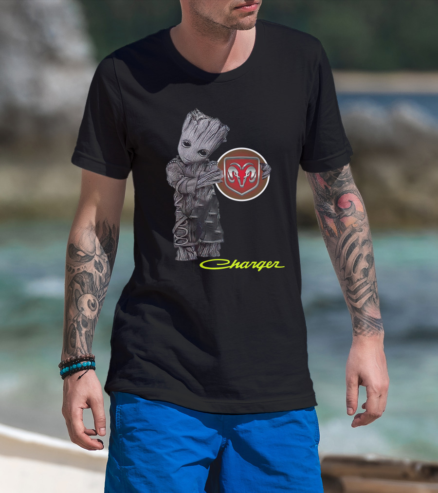 Groot Holding Ram Logo With Charger T-Shirt