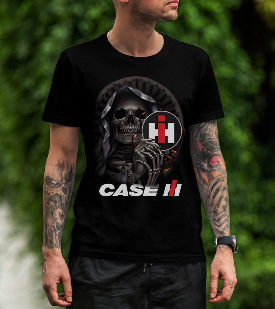 Case Ih Grim Reaper Skeleton Holding T-Shirt