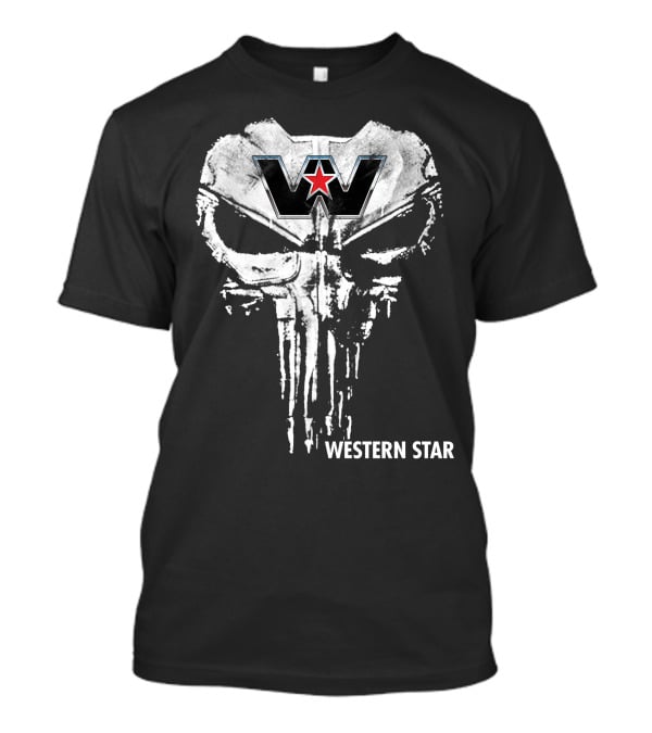 Western Star 06 Skull Logo With Red Star T-Shirt