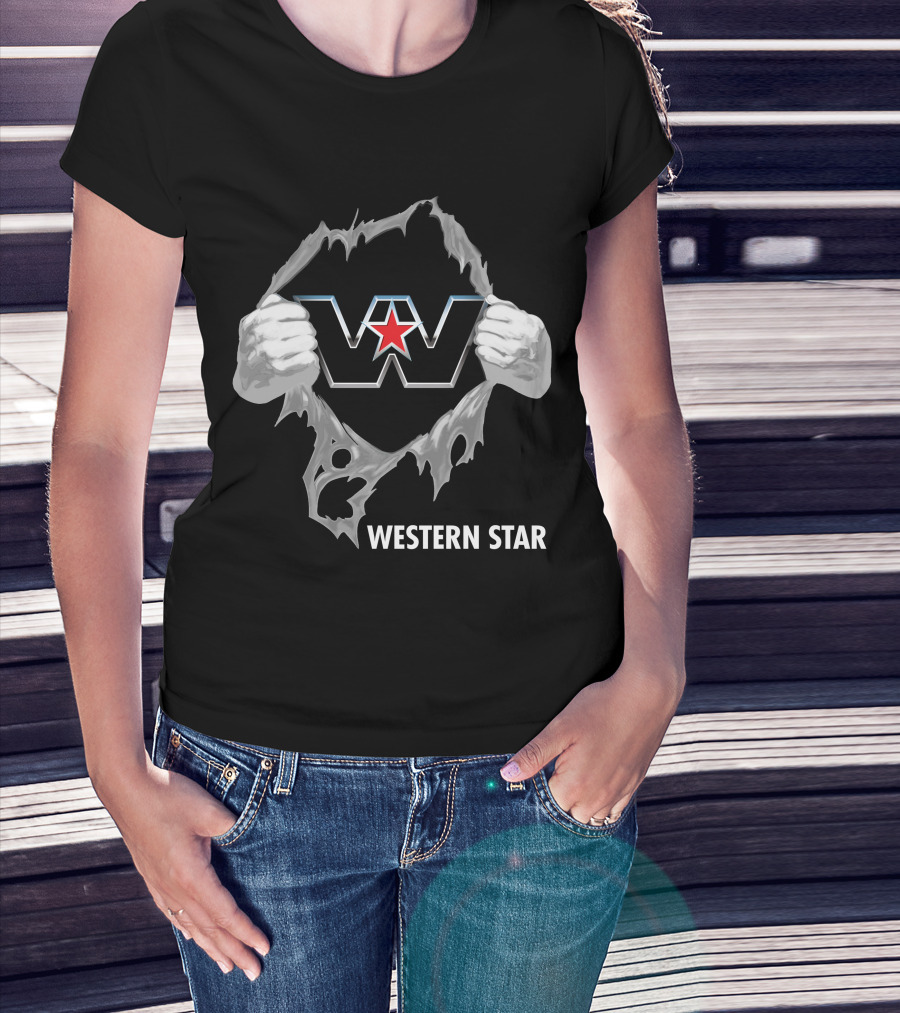 Western Star W Logo With Red Star And Hands T-Shirt