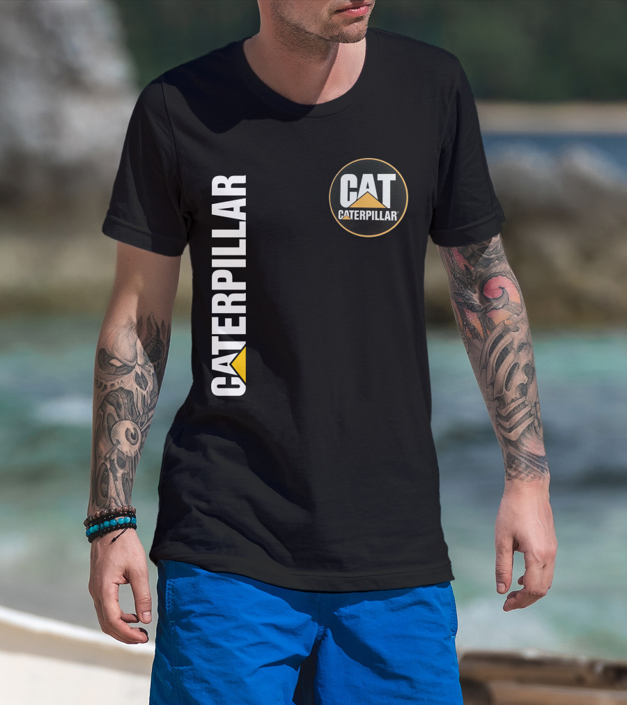 Caterpillar Cat Logo With Triangle T-Shirt