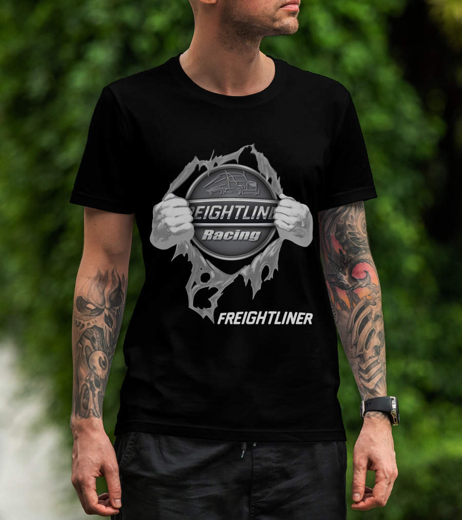 Freightliner Racing Power Symbol With Hands And Truck T-Shirt