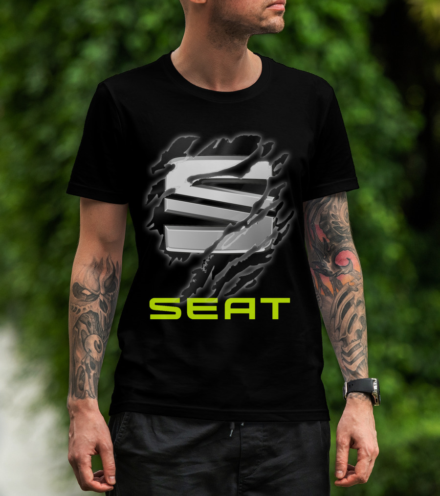 Seat Logo Metallic Claw Marks T-Shirt
