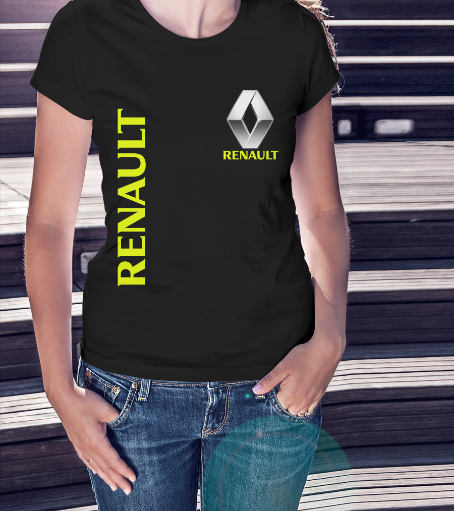 Renault Silver Diamond Logo Black T-Shirt