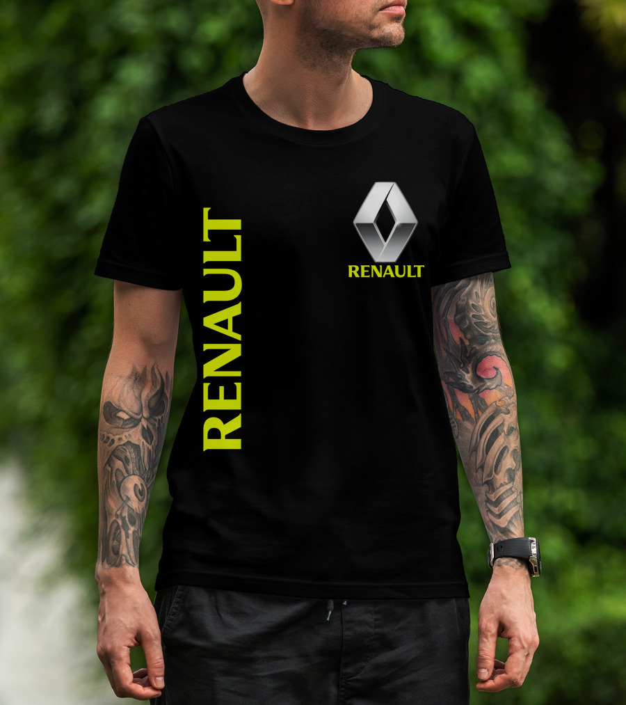 Renault Silver Diamond Logo Black T-Shirt