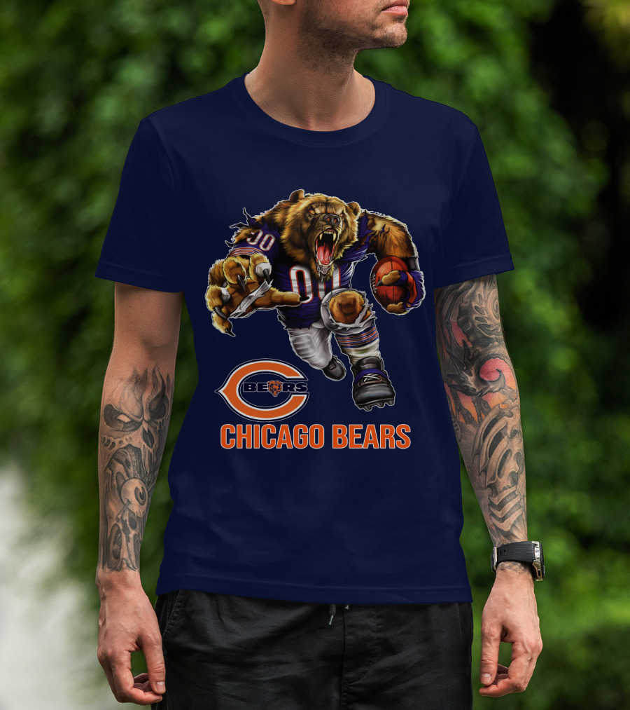 Chicago Bears 00 Roaring Football Beast T-Shirt